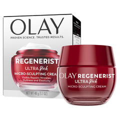 Olay front jar showing premium design and visible hydration benefit
