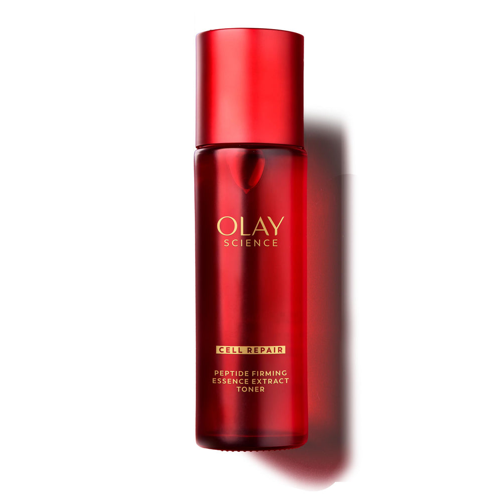 Olay Science front packaging showing clean bottle and premium design benefit: clear branding