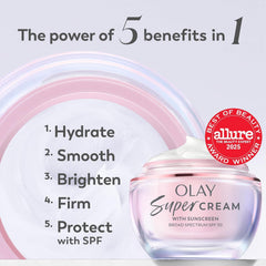 Olay Super Cream creamy texture closeup for fast absorption benefit