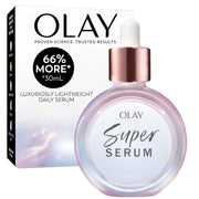Olay Super Serum front bottle showing clear label and size benefit