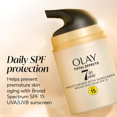 Olay Total Effects dispensing a drop, showing controlled application benefit