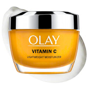 Olay jar front view showing product branding and brightening promise