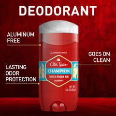 Old Spice Champion close-up of deodorant stick texture for smooth, even application