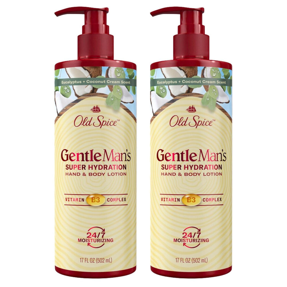 Old Spice front packaging showing Gentleman's Super Hydration benefits