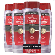 Old Spice Hydro Wash Swagger front packaging showing bottle and scent benefit