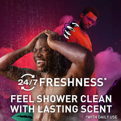 Old Spice NightPanther lather texture shows rich suds for deep cleaning benefit