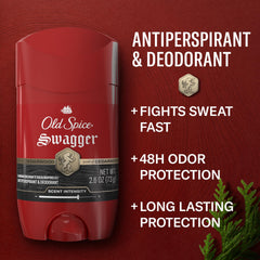Old Spice Swagger side label detail highlighting active protection information