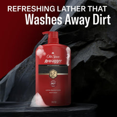 Old Spice Swagger closeup of gel texture, shows rich foam quality