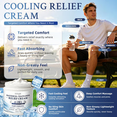 OLELON cream in hand illustrating spreadability and lightweight feel