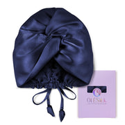 OLESILK front view silk bonnet showing elegant fit and overnight protection