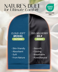OLESILK close-up of mulberry silk lining highlighting low-friction protection benefit