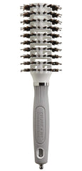 Olivia Garden brush front view showing ergonomic grip for comfortable styling