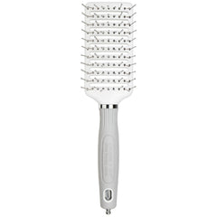 Olivia Garden brush front view showing vented ceramic barrel and grip for faster drying