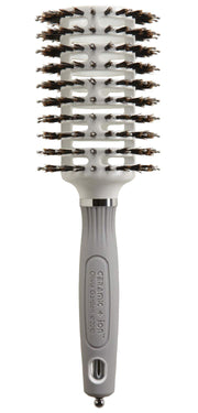 Olivia Garden brush front packaging showing model and benefits for faster blowouts