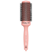 Olivia Garden front view of pink ceramic + ion round brush showing shape and finish for salon-style results