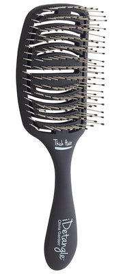 Olivia Garden iDetangle Thick front view showing ergonomic curve and comfort
