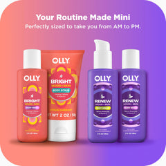OLLY close-up of BRIGHT scrub texture illustrating gentle exfoliation benefit
