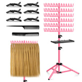OLMRJKD front view of pink 144-peg rack showing organized extensions and quick access