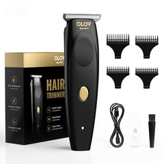 OLOV barber front packaging showing trimmer and accessories, clear product overview