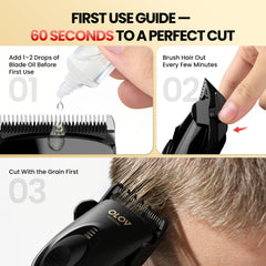 OLOV PROFESSIONAL set of length guards displayed for quick adjustment benefit