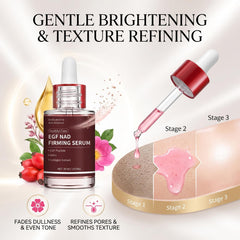 omni health serum applied to face and neck demonstrating even coverage and lifting feel