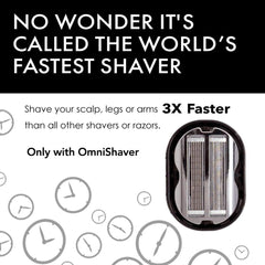 OmniShaver cartridge in hand for scale, compact design for easy handling