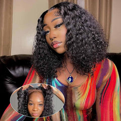 omswet front view 14in deep wave bob showing natural hairline and instant style