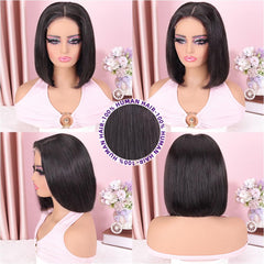 omswet side profile of short bob on mannequin showcasing natural shape