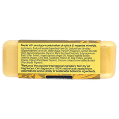 One With Nature Lemon Sage soap texture close-up highlighting Dead Sea minerals and moisturizing feel
