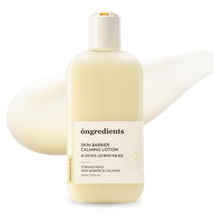 ONGREDIENTS lotion front packaging showing product and calming benefit