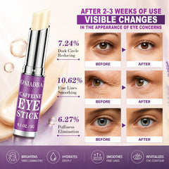 ONIADBA applying the stick under eye for quick de-puffing effect