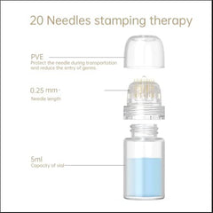 ONLYSKY BEAUTY close-up of 0.25mm microneedle tip highlighting fine precision and safety