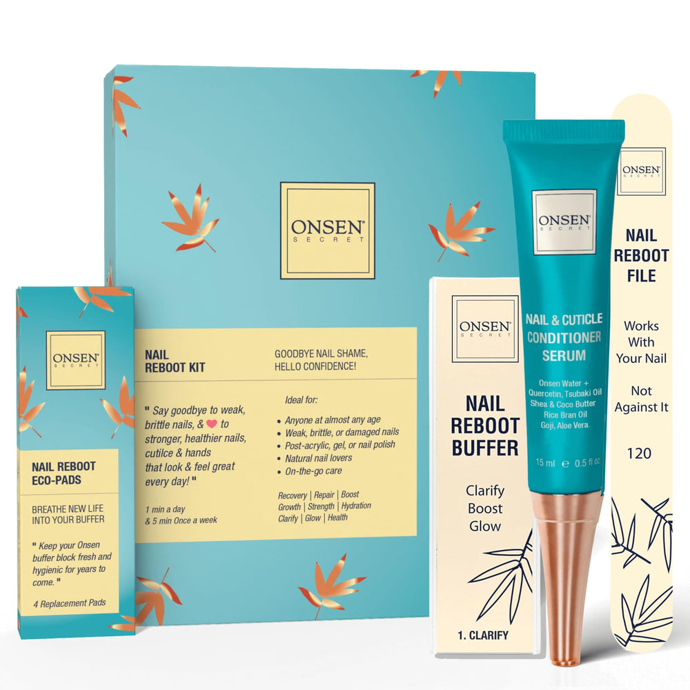 ONSEN front packaging showing kit contents and spa-quality promise