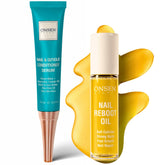 ONSEN front packaging showing duo kit and brand benefit of complete nail care