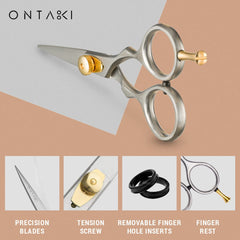 ONTAKI combs and leather pouch arranged to show organized travel-ready grooming convenience