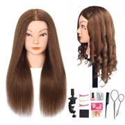 Opini mannequin head front view showing full 22–24in hair and salon-ready density