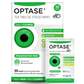 Optase front packaging showing 30-count TTO wipes and clear branding for easy selection