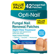 Opti-Nail front packaging showing 42-patch box and clear benefits