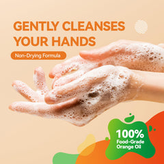 ORANGE HOUSE foamy soap texture close up demonstrating gentle lather