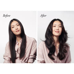 Oribe bottle in shower lifestyle scene conveying full-bodied, touchable hair