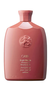 Oribe Bright Blonde front packaging showing bottle and logo benefits