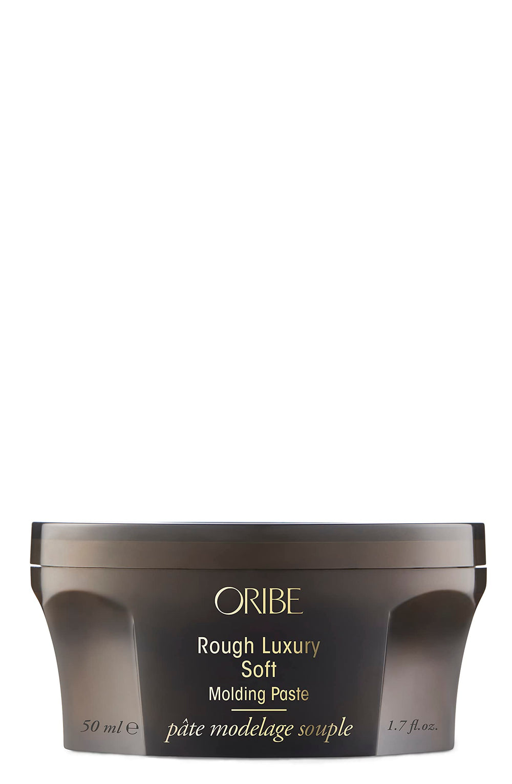 Oribe jar front view showing label and compact styling size with polished look