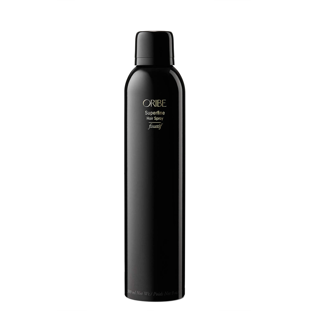 Oribe Superfine front packaging showing elegant can and label benefits