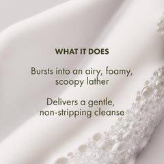 Origins foamy texture close-up showing soft lather and gentle cleanse