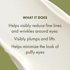 Origins Plantscription application under eye illustrating gentle patting benefit