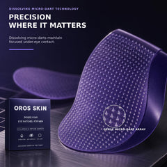 OROS SKIN patch applied under eye illustrating easy wear and visible comfort