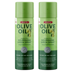 ORS olive oil sheen spray front view showing lightweight shine benefit