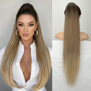 ORSUNCER front packaging showing black-to-blonde ponytail, quick styling benefit