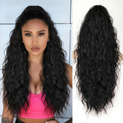 ORSUNCER front view curly ponytail showing full volume and natural look