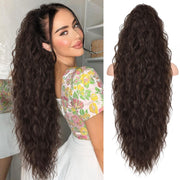 ORSUNCER front view showing full 30-inch ponytail for instant length